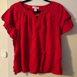 Red Floral Print Shirt